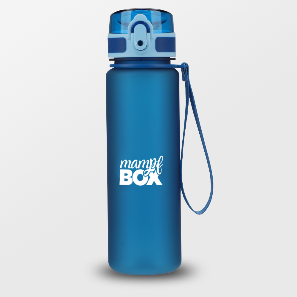 500ml auslaufsichere Trinkflasche in blau. BPA-frei und Sprudelwasser geeignet. Ideal für Kinder in Schule und Kindergarten.