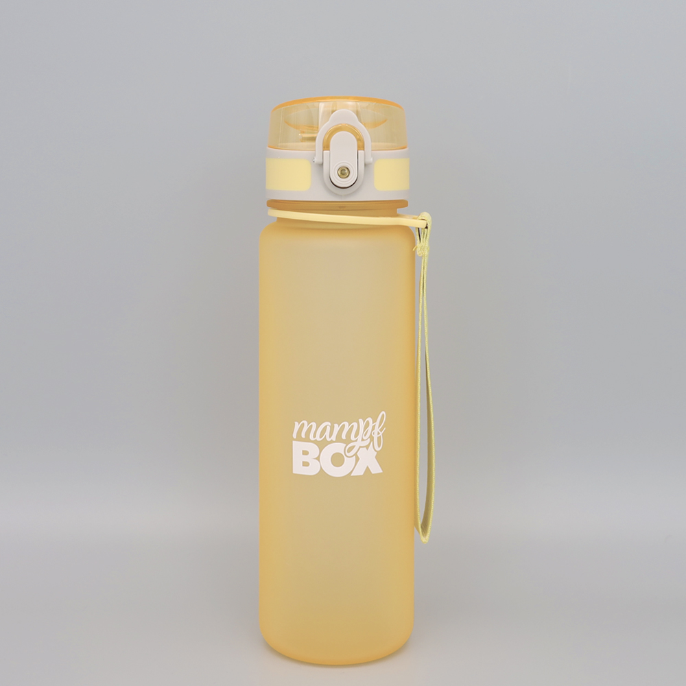 Gelbe auslaufsichere Trinkflasche mit 500 ml Fassungsvermögen