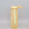 auslaufsichere-trinkflasche-gelb-offen Geöffnete auslaufsichere Trinkflasche mit Klappdeckel