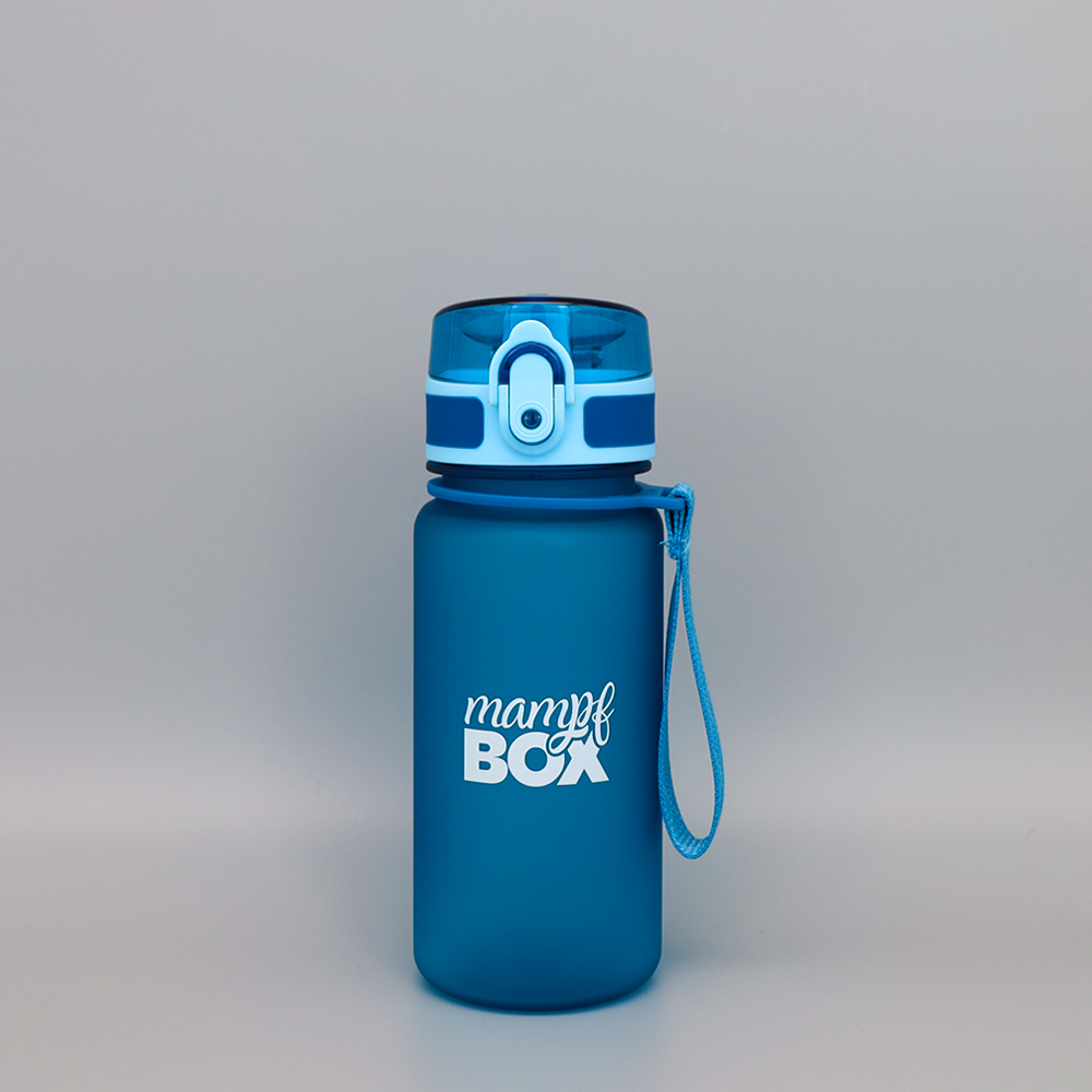 Blaue Trinkflasche für Kinder mit 350 ml Fassungsvermögen