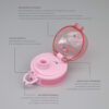 trinkflasche-kindergarten-pink-deckel Deckel der pinken Trinkflasche mit Sicherheitsbügel und Dichtung