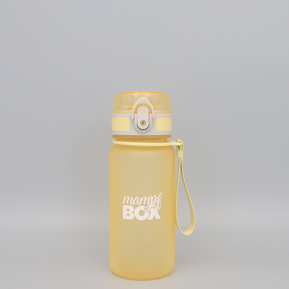 Gelbe Trinkflasche für Schule mit 350 ml Fassungsvermögen